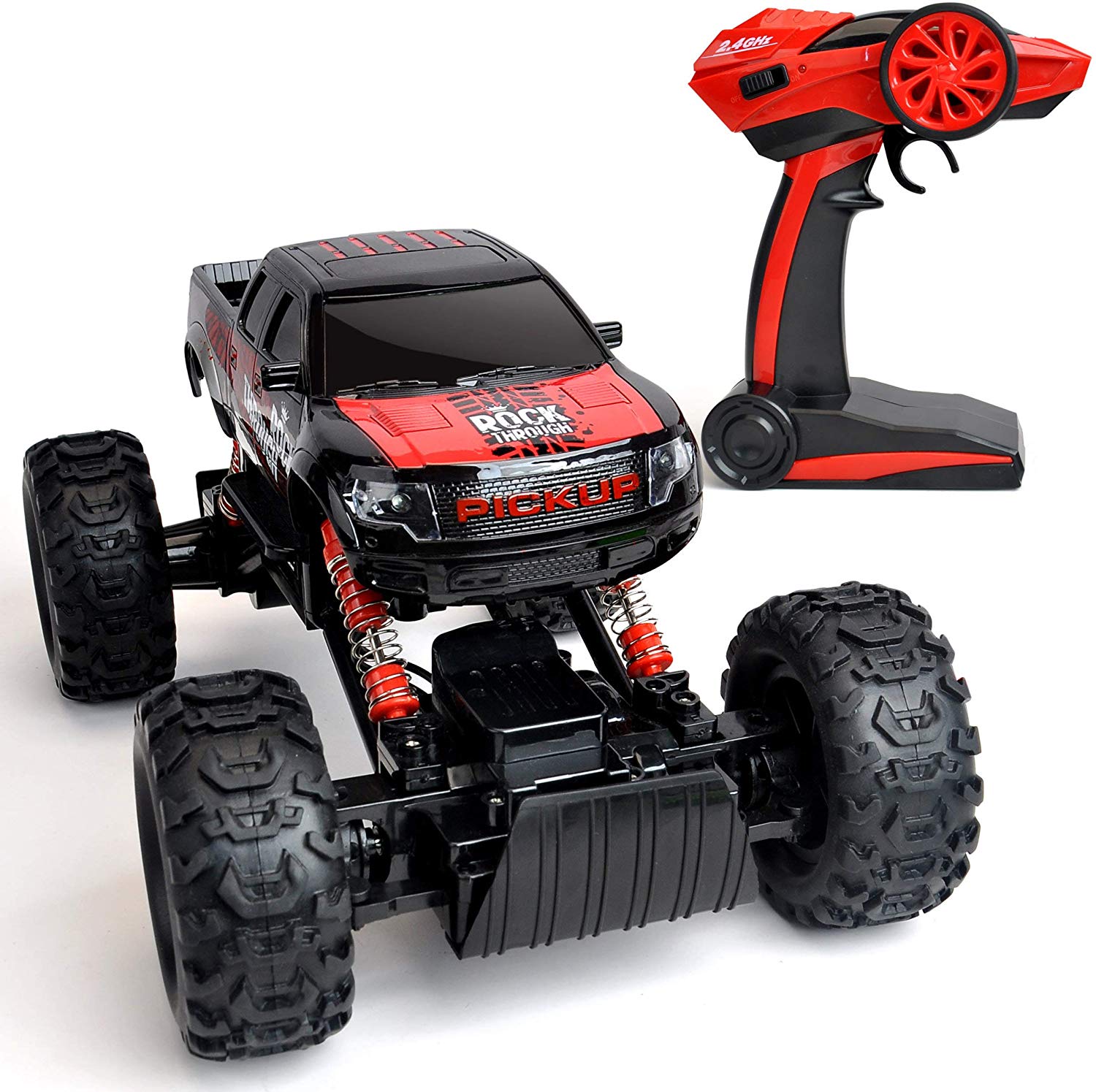 FunTomia RC Monstertruck 2,4 GHz – 33 cm Crawler mit XXL-Reifen, Dual-Motor & 6 V Ni-MH Akku