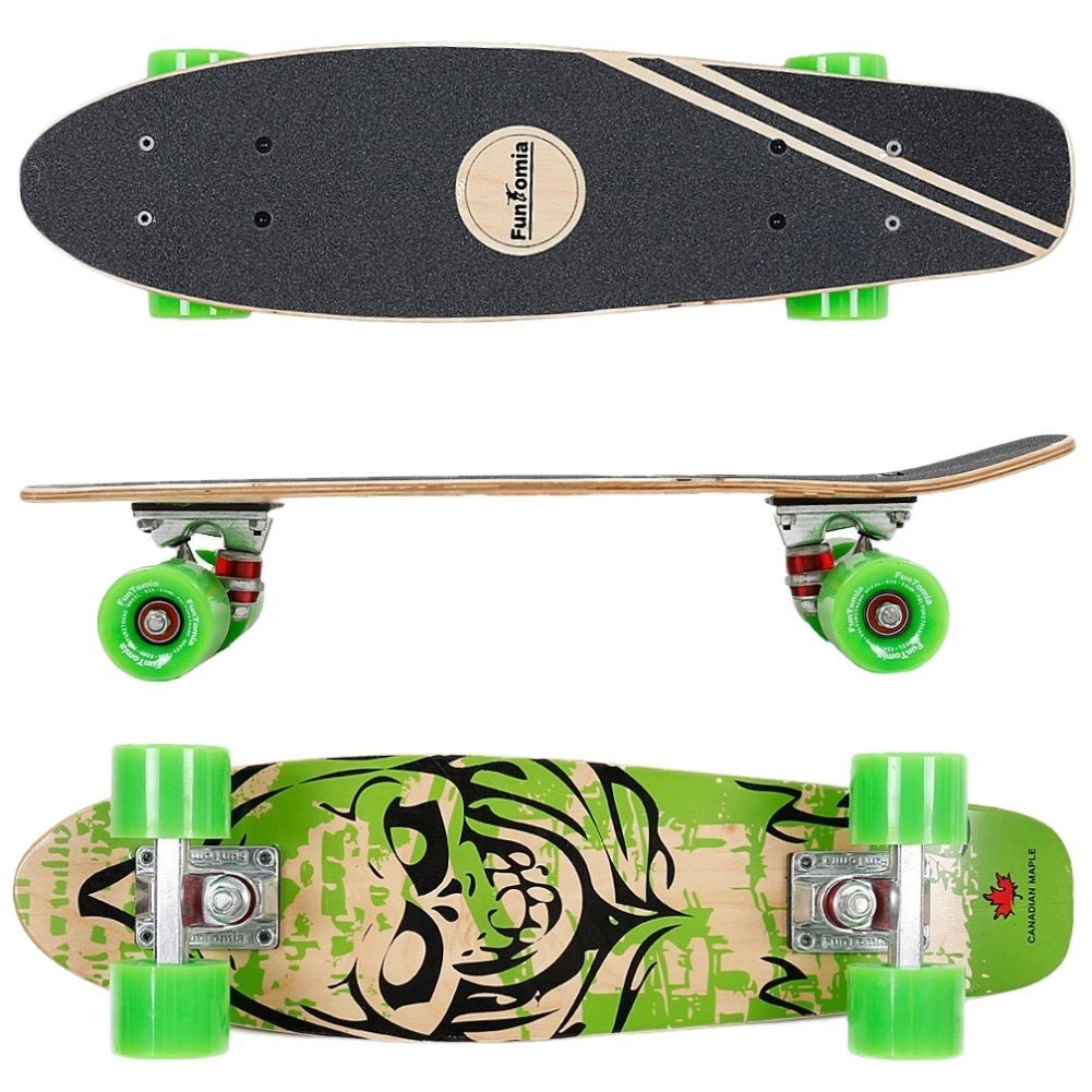 FunTomia Holz Mini-Board Cruiser inkl. ABEC-9 Kugellager