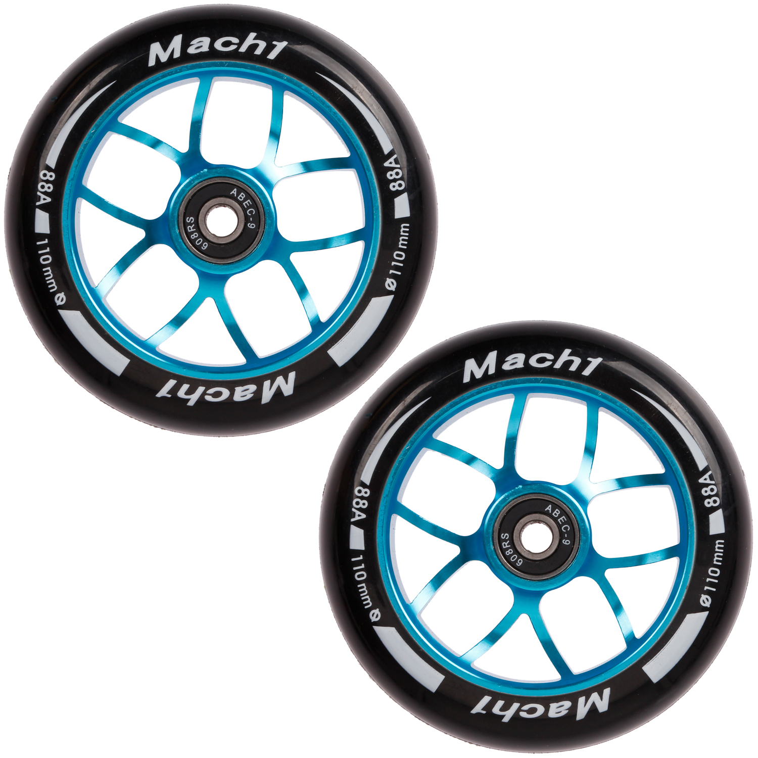 Mach1 Stuntscooter Alu Rollen-Set 110x24 mm – 2 Stück inkl. ABEC-9 Kugellager & Spacer
