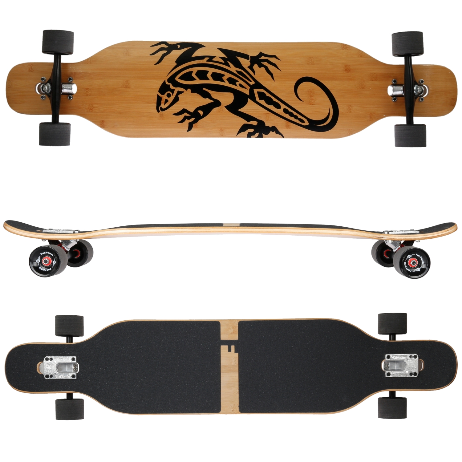 (Gecko) Camber Longboard – Bambus-Ahorn Mix mit ABEC-9 Kugellagern