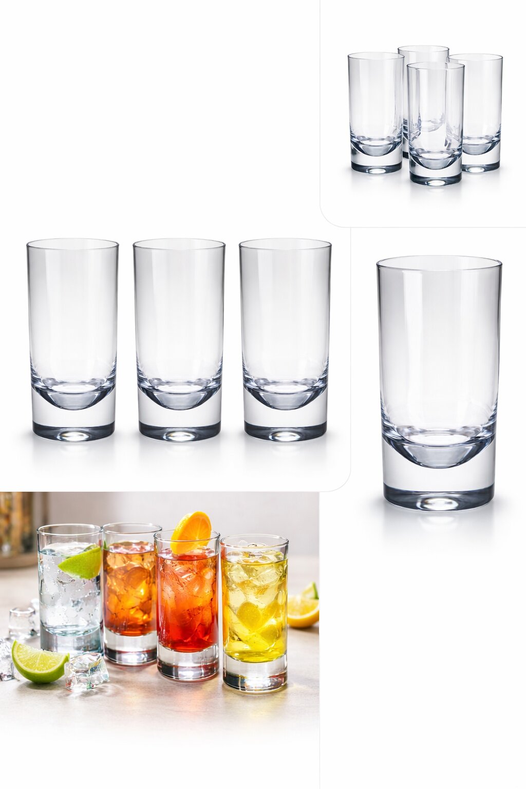 Trinkgläser 2er Set 290ml – Acryl [grauer Boden]