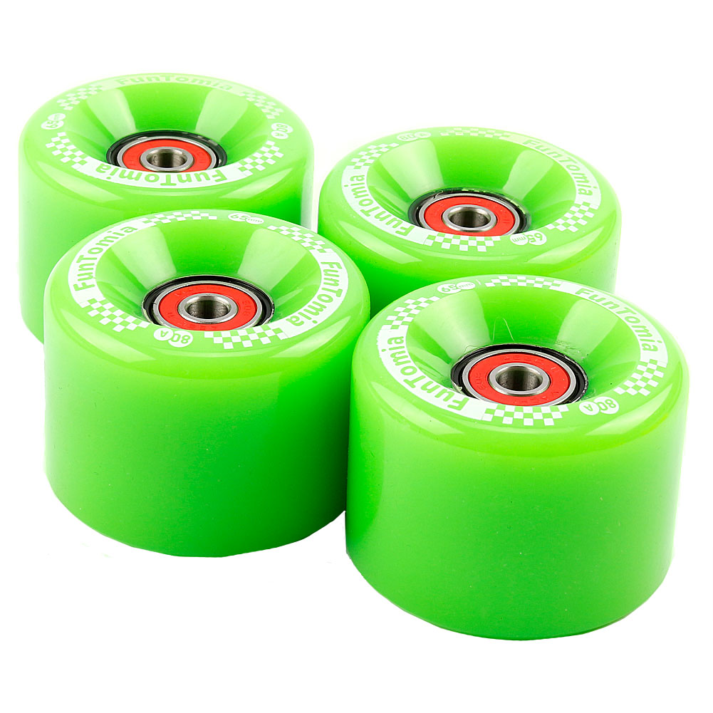 FunTomia Miniboard Rollen 65×45 mm – 4er Set 80A inkl. Mach1 ABEC-9 & Metall-Spacer