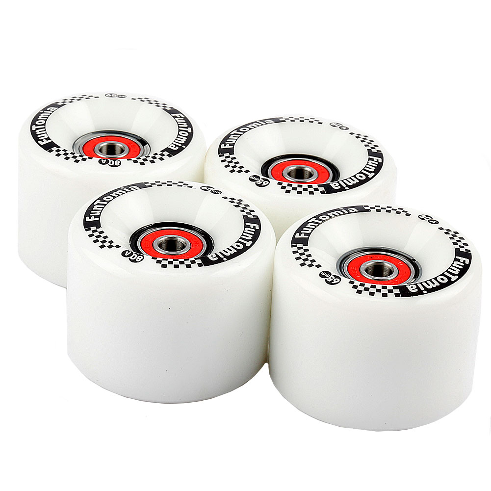 FunTomia Miniboard Rollen 65×45 mm – 4er Set 80A inkl. Mach1 ABEC-9 & Metall-Spacer Kopie