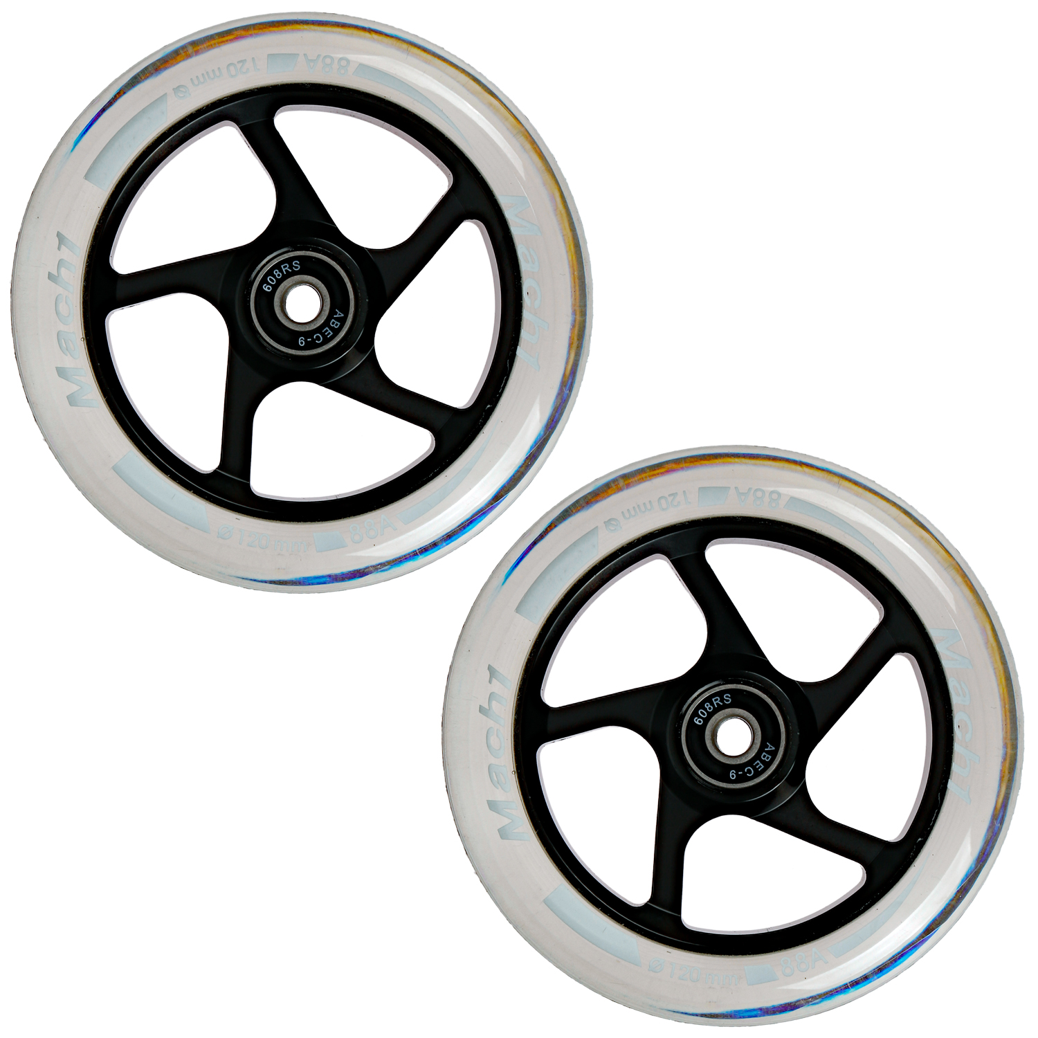 Mach1 Stuntscooter Alu Rollen-Set 120x24 mm – 2 Stück inkl. ABEC-9 Kugellager & Spacer