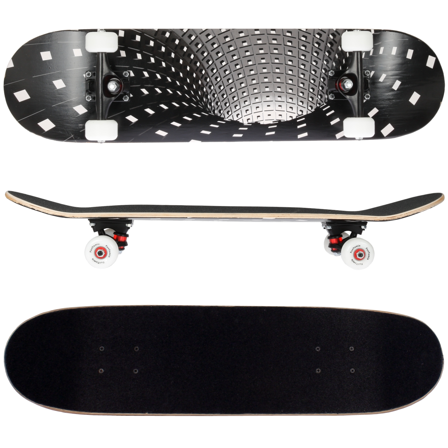 FunTomia Skateboard mit ABEC-9 Kugellager (Black Hole)