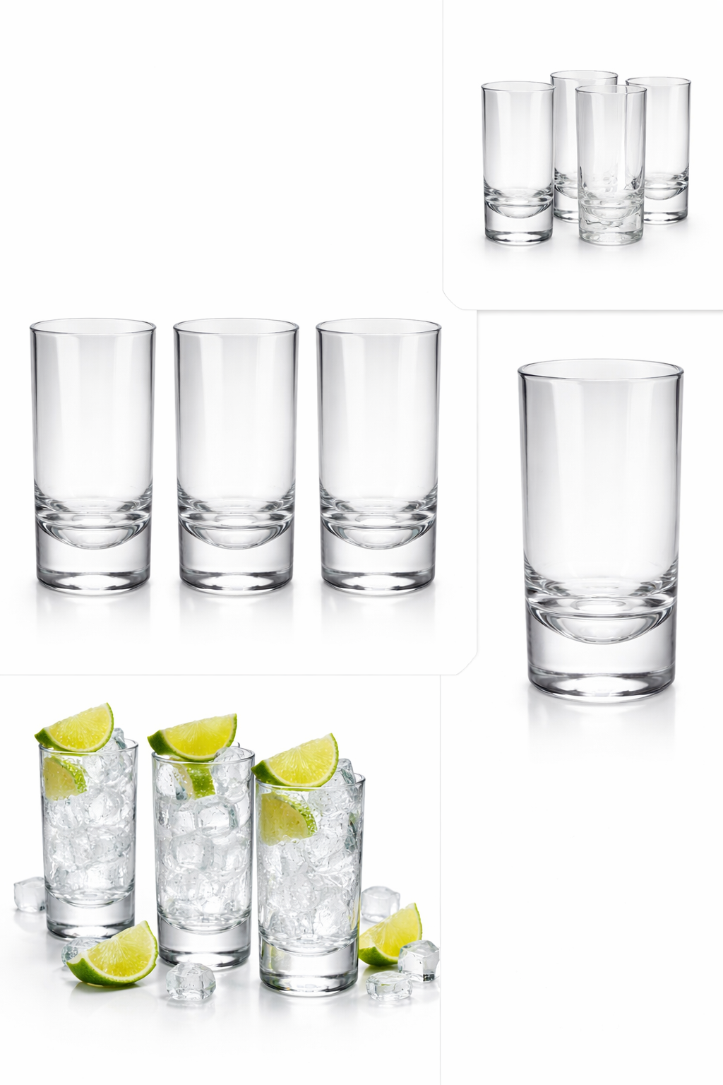 Trinkgläser 2er Set 290ml – Acryl [durchsichtiger Boden]
