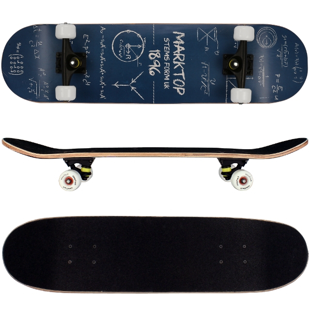 FunTomia Skateboard mit ABEC-9 Kugellager (Mathe/blau)