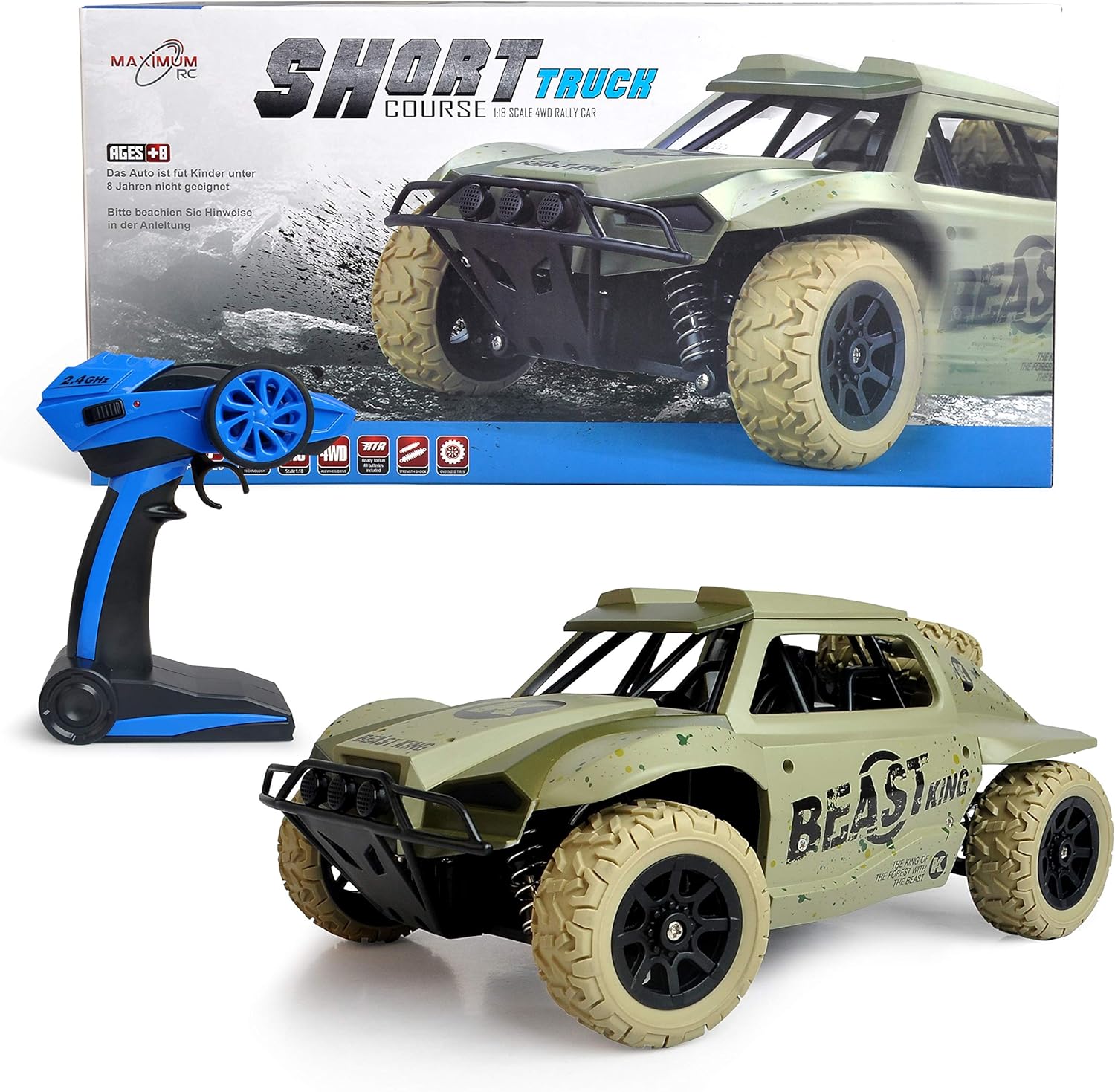 Maximum RC Ferngesteuertes Auto ab 8 Jahren – 4WD Short Course Truck Wüstenbuggy