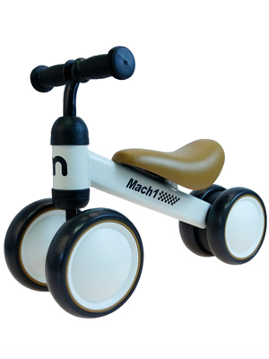 4-Rad Mini Lauflernrad mit leisen Reifen (weiß)